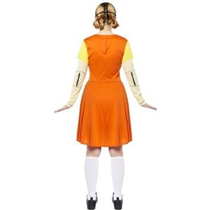 amscan 9915313 kostuum voor volwassenen, Squid Game Deluxe pop, maat XL, oranje