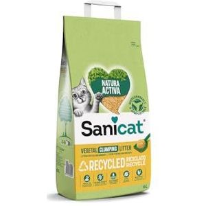 Sanicat - Klonterend strooisel van gerecyclede maïskolven | Hoge absorptie en natuurlijke geurcontrole | Biologisch afbreekbaar en milieuvriendelijk product | Eenvoudig te bedienen | 6 liter inhoud