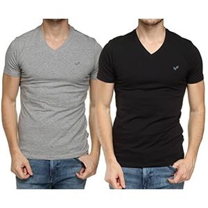 Kaporal Gift T-shirt voor heren (2 stuks), zwart/grijs gemêleerd