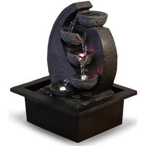 Zen Light Cascade-V2 Watervalfontein, Zwart, 17 x 21 x 26 cm