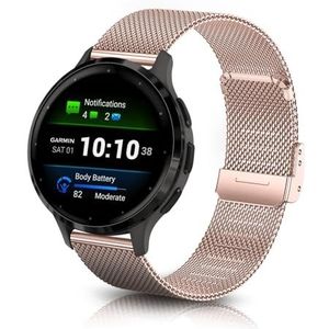 ToVioc 18 mm horlogeband compatibel met Garmin Venu 3S/Vivoactive 4S/Forerunner 265S/255S, geweven roestvrijstalen horlogeband voor Huawei Watch GT 5 41 mm/Watch GT 4 41 mm