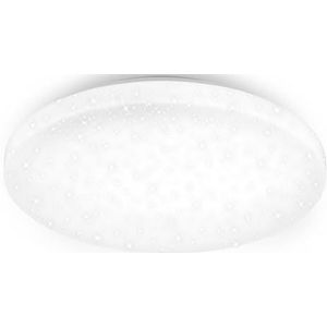 BRILONER Led-plafondlamp met sterrendecoratie, led-plafondlamp voor badkamer, IP44, geperforeerd, neutraal wit licht, diameter 400 mm, wit