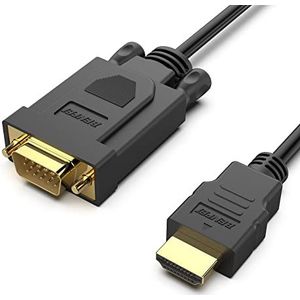 HDMI naar VGA, BENFEI vergulde HDMI naar VGA 1.8M kabel (mannelijk naar mannelijk) voor computer, desktop, laptop, pc, monitor, projector, HDTV, Chromebook, Raspberry Pi, Roku, Xbox en meer - Zwart