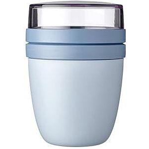 Mepal Lunchpot Mini – 300 ml + 120 ml – Yoghurt en Muesli Beker To Go – Ellipse – Nordic Blue
