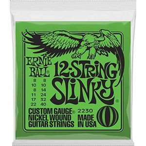 Ernie Ball Slinky snaren voor elektrische gitaar, 12 snaren, vernikkeld, 8-40 gauge