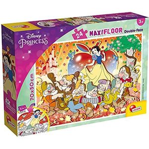 Lisciani, Disney Sneeuwwitje 86627 Maxi puzzel voor kinderen vanaf 3 jaar, 2-in-1, dubbelzijdig, met de achterkant om in te kleuren