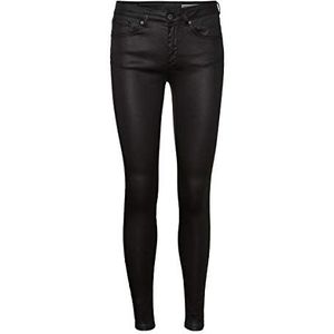 Vero Moda Vmlux NW Super Slim Coated Jeans Noos, zwart (Black Wash: Coated)