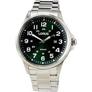 Lorus Heren analoog kwarts horloge met metalen armband RH995NX9, groen, armband, Groen, Armband