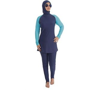 Beco Moslim badpak voor dames, watersport, badmode met broek voor zwemmen, Marineblauw.