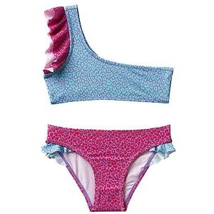 United Colors of Benetton Bikini 31IU0K01I Badpak, 2-delig, meerkleurig, diermotief, 72F, M, meisjes, meerkleurig, diermotief, 72F, 130, Veelkleurige diermotieven, 72 F