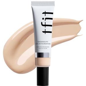 TFIT Fond de teint sérum Radiance Fit - Couverture impeccable, finition rosée, maquillage coréen longue durée, léger, 1,05 oz. (C00 Fair, 1,05 Oz.)