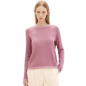 TOM TAILOR 1039316 damessweater, 34426 - Pink Dark Pink Structuur