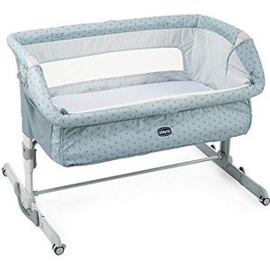 Chicco Next2Me Dream Kinderbed met matras, schommelfunctie voor het wegen van de baby, inklapbaar, in hoogte verstelbaar, ramen van net, wielen en reistas - 0-6 maanden, 9 kg