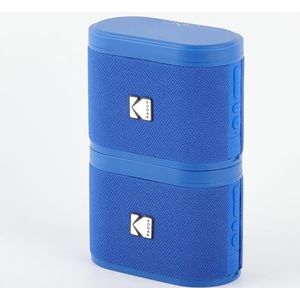 KODAK SOUNDBRIX 2 stuks draagbare draadloze luidsprekers – verbinding tot 100 luidsprekers – magnetisch dock en krachtig geluid 5 W – 3 uur looptijd – blauw