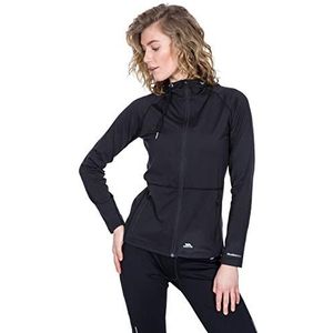 Trespass Dacre Active sneldrogende jas voor dames, met capuchon en kleine achterzak, zwart.