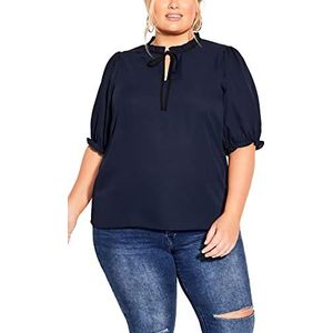 CITY CHIC Chemisier femme grande taille, bleu marine, 44-grande taille