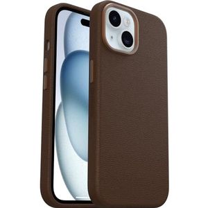 Otterbox Symmetry Series Cactus Leather MagSafe beschermhoes voor iPhone 15, schokbestendig, valbestendig, dunne beschermhoes, 3x getest volgens militaire standaard, bruin