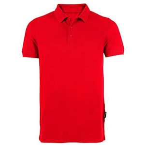 HRM Heavy Poloshirt voor heren, premium poloshirt voor heren, van 100% katoen, basic poloshirt, wasbaar tot 60 °C, hoogwaardige en duurzame herenkleding, werkkleding, Rood