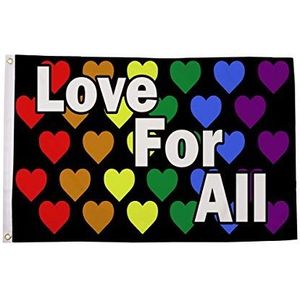 AZ FLAG Vlag harten regenboog liefde voor alle 150 x 90 cm – vlag LGBT Love for All 90 x 150 cm – vlaggen