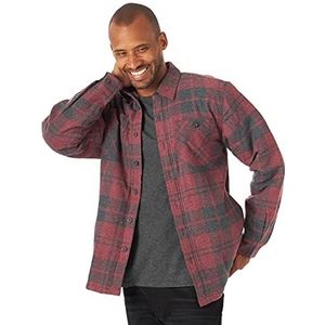 Wrangler Authentics Long Sleeve Sherpa Lined Flannel Shirt Jacket Chemise, Bruyère Actuelle, M Homme