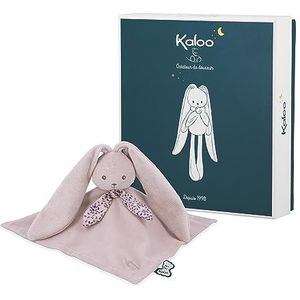 Kaloo - Lapinoo - knuffeldier konijn roze - pluche baby - vierkant 30 x 30 cm - 2 materialen viscose en zeer zacht corduroy - geschenkdoos - vanaf de geboorte, K218002