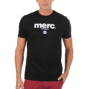 Merc of London Brighton T-shirt voor heren, ronde hals, korte mouwen, zwart (black), S, Zwart
