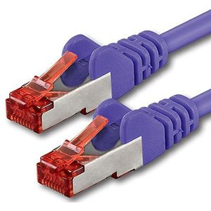 1aTTack 50 m netwerkkabel Cat6 Ethernet LAN Cat 6 RJ45-kabel 1000 MB/s SFTP PIMF paars - 1 stuk 50 m