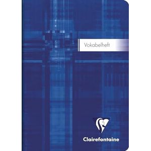 Clairefontaine 36479Cpack Woordenschatboek/adresboek (DIN A6, 10,5 x 14,8 cm, gelinieerd, met 1 centrale lijn, 90 g, 32 vellen), 1 verpakking in verschillende kleuren