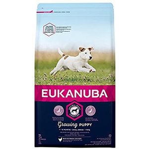 Eukanuba Puppy Droogvoer Voor Kleine Puppy's Met Vers Kip, Bruin, 3 kg
