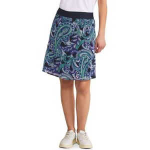 Street One Crincle ruches print chiffon rok dames, Intense Aqua