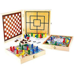 Jeujura - 11855 - gezelschapsspellen – houten kist 100 spellen