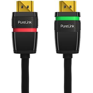 PureLink Halogeenvrije HDMI-Ethernet-kabel met veiligheidssluiting, HDMI 2.0, UltraHD-resolutie tot 4096 x 2304 pixels (4K2K Quad FullHD 2160p), Full HD 3D compatibel, zwart