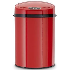 ECHTWERK EW-BE-0259 afvalemmer voor badkamer, infrarood, 9 l, rood