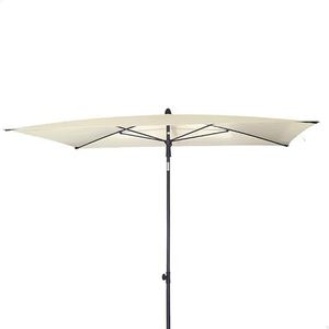 AKTIVE Parasol rechthoekig voor balkon, 200 x 125 cm, crèmekleurig, UV30-bescherming, stalen mast, buis Ø 28/32 mm, kantelbaar en in hoogte verstelbaar, polyesterweefsel, grote parasols (62351),