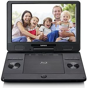 Lenco BRP-1150 Draagbare Blu-Ray DVD-speler, 11,5 inch TFT-display met 1024 x 600 pixels, geïntegreerde batterij, met netadapter en auto, USB-ingang, AV-Out, HDMI, zwart