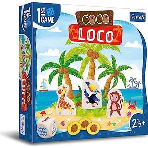 Trefl - Coco Loco, eerste bordspel – bordspel voor de jongste, exotische dieren, coöperatief spel voor peuters, grote elementen, leren tijdens het spelen