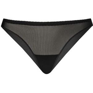 Braziliaanse tanga naadloze mesh slip op de rug Tati Teyli, zwart.