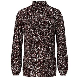 SUPERMOM Amble blouse met lange mouwen en all-over print voor dames, zwart - P090, 34, zwart - P090