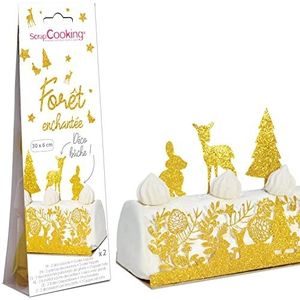 SCRAP COOKING - Deco Enchanted Forest Log - Kerstdecoratieset voor taart, gebak, dessert, verjaardag - taartdesign - 4915
