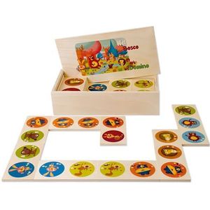 Dida - Domino spel voor kinderen met 28 tegels | Montessori spelletjes 3 jaar en ouder | Domino kinderen van hout