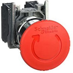 Schneider Electric XB4BS8445 Harmony XB4 – noodstopknop – Ø 40 – duwen draaien – rood – 1O+1F – schroeven