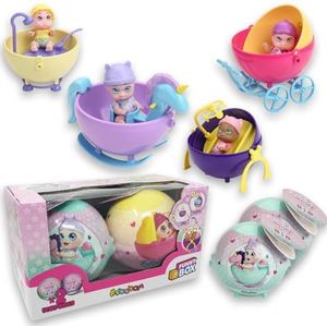 #sbabam Funny Box Baby Love B.I.B., 2 stuks kinderspeelgoed voor krantenkiosk, mini-meisjespop met luier en helm, 2 stuks - speelgoed en poppen voor cadeau meisje met bal