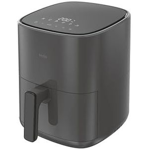 Haier HAF5P Air Fryer Friteuse zonder olie, XL, 4-6 personen, 5 l, compact, digitaal led-touchscreen, 6 programma's, 1500 W, 80-200 °C, koken met hete lucht, braden, grillen, ontdooien, grijs