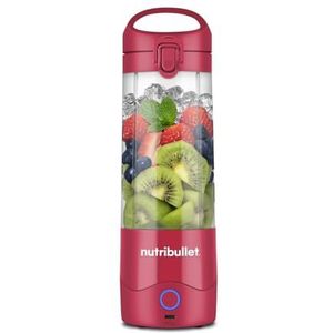 nutribullet Draagbare mixer van 60 W in magenta - krachtig afzuigmes, 590 ml beker, deksel om mee te nemen, USB-C-oplaadkabel en gebruikershandleiding (mogelijk niet beschikbaar in het Nederlands