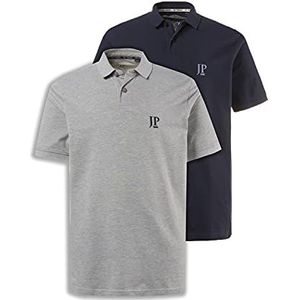 JP 1880 Polohemd heren Polo, Navy, Graumelange, 5XL
