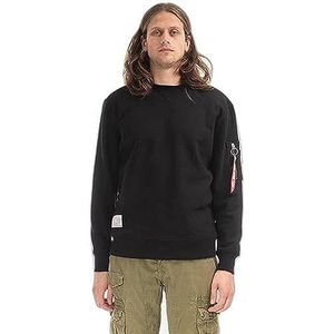 ALPHA INDUSTRIES Recycled Label Sweater Unisex Volwassenen Jas, Zwart, XL, zwart.