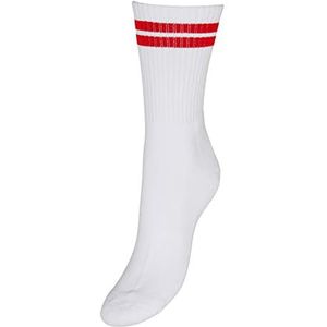Vero Moda Vmmel Dames Sokken Stripe Sporty Socks Noos, Snow White/Stripes: Goji Berry