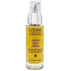 Golden Youth Essence Serum 30 ml – gezichtsverzorging voor alle huidtypes – emulsie met gouden pailletten – Fucogel, Osilift Bio, hyaluronzuur en werkzame stoffen van natuurlijke oorsprong – glans en jeugd – lisisin