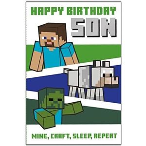 Minecraft verjaardagskaart voor zoon