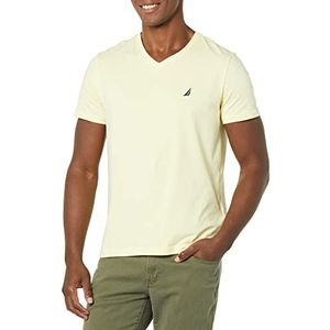 Nautica Heren T-shirt met korte mouwen Slim Fit V-hals Franse vanille XL, Franse vanille